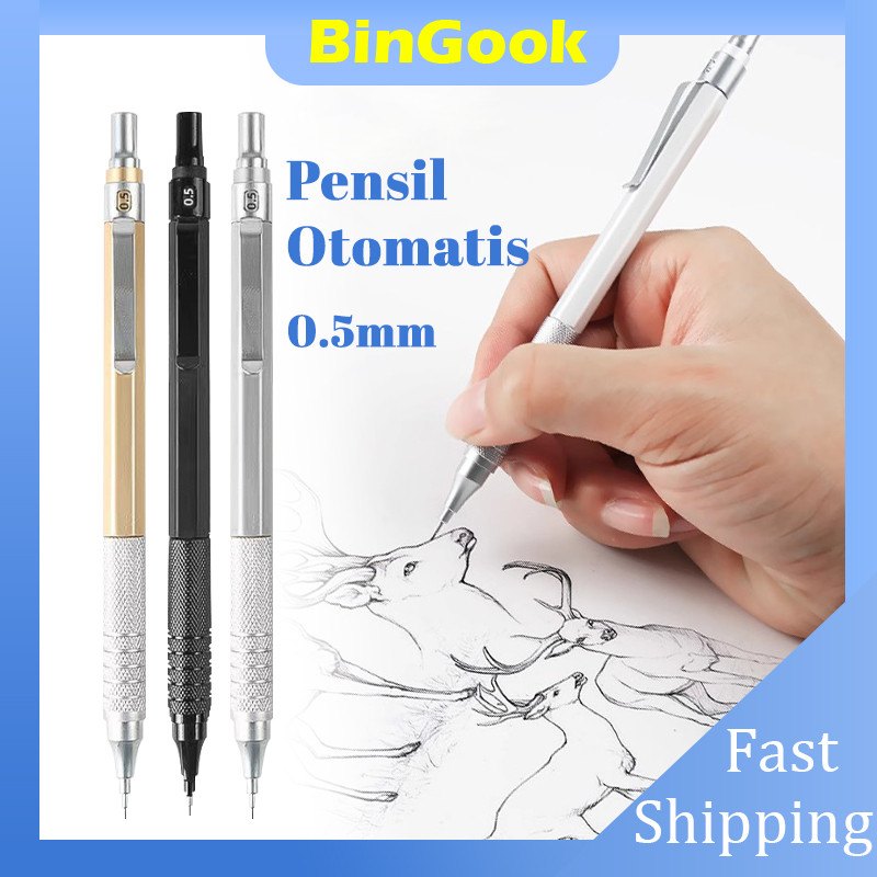 

0.5 mm Pensil Mekanik Metal Mechanical Drafting Pencil dengan Pusat Gravitasi Rendah Untuk Sekolah