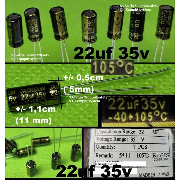 Elko 22uf 35v elco 22 uf 35 v 35v22uf 22uf35v 35vol 22/35 35volt