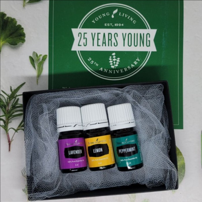 young living paket oil essential peppermint lemon lavender 5ml original young oil living