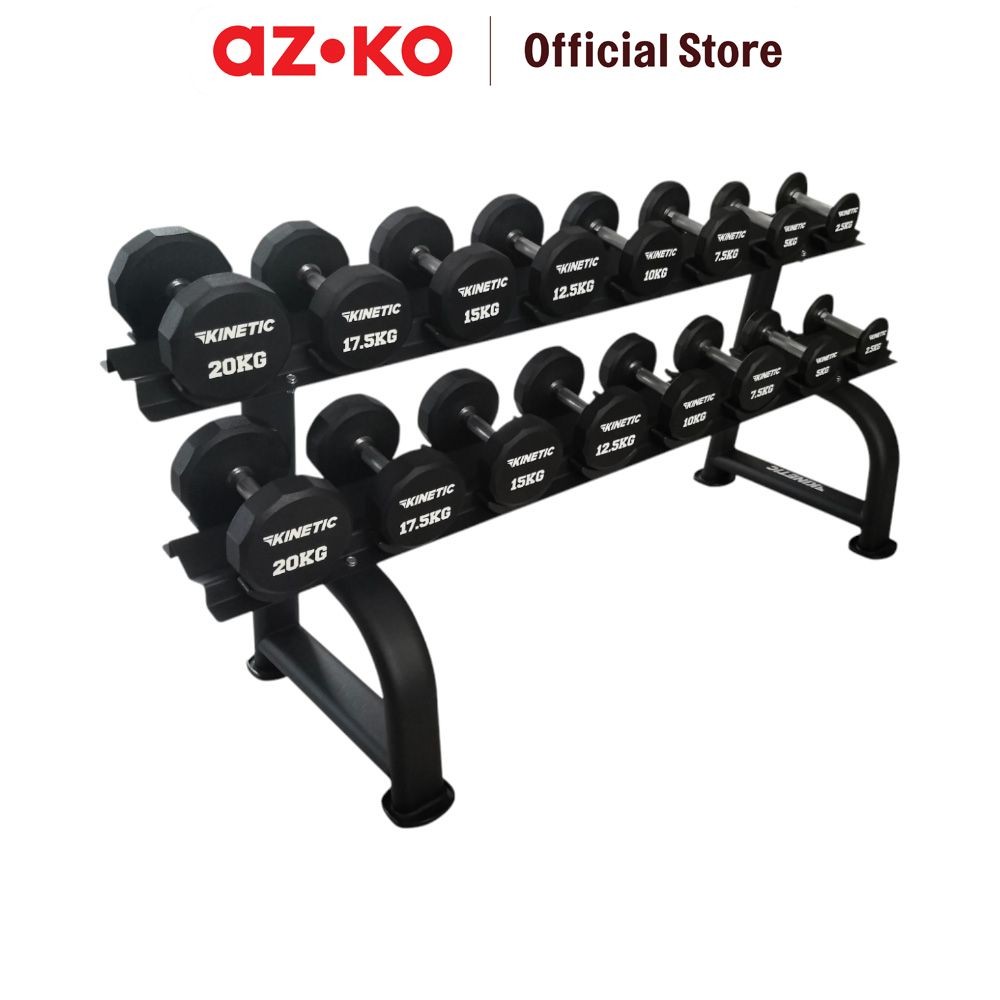 AZKO Kinetic Rak Dumbbell 8 Pair - Abu-Abu Tempat Simpan Alat Gym Barbel Organizer Besi Perlengkapan