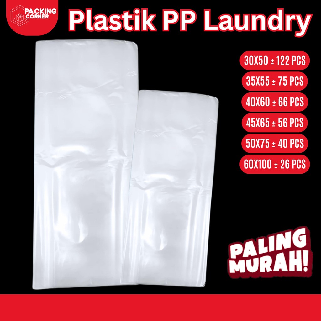 1KG Plastik Laundry PP Bening Kantong Plastik Packing Baju Londry Buket Bucket Kiloan 500Gram Tebal