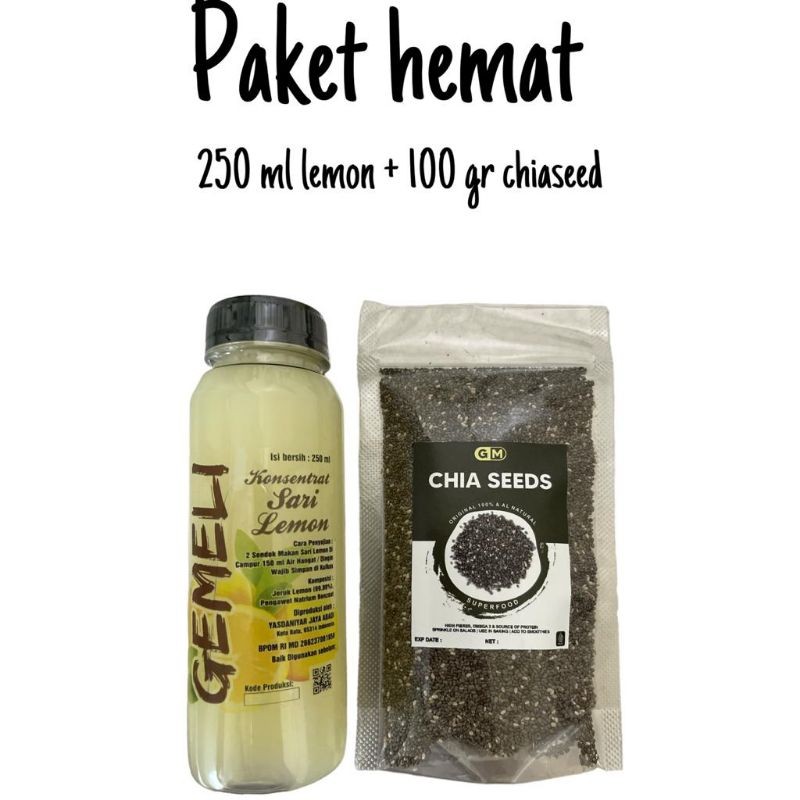 

TGATK Paket Diet Sehat - Sari Lemon 250ml & Chia Seed 100gr Healthy Drink