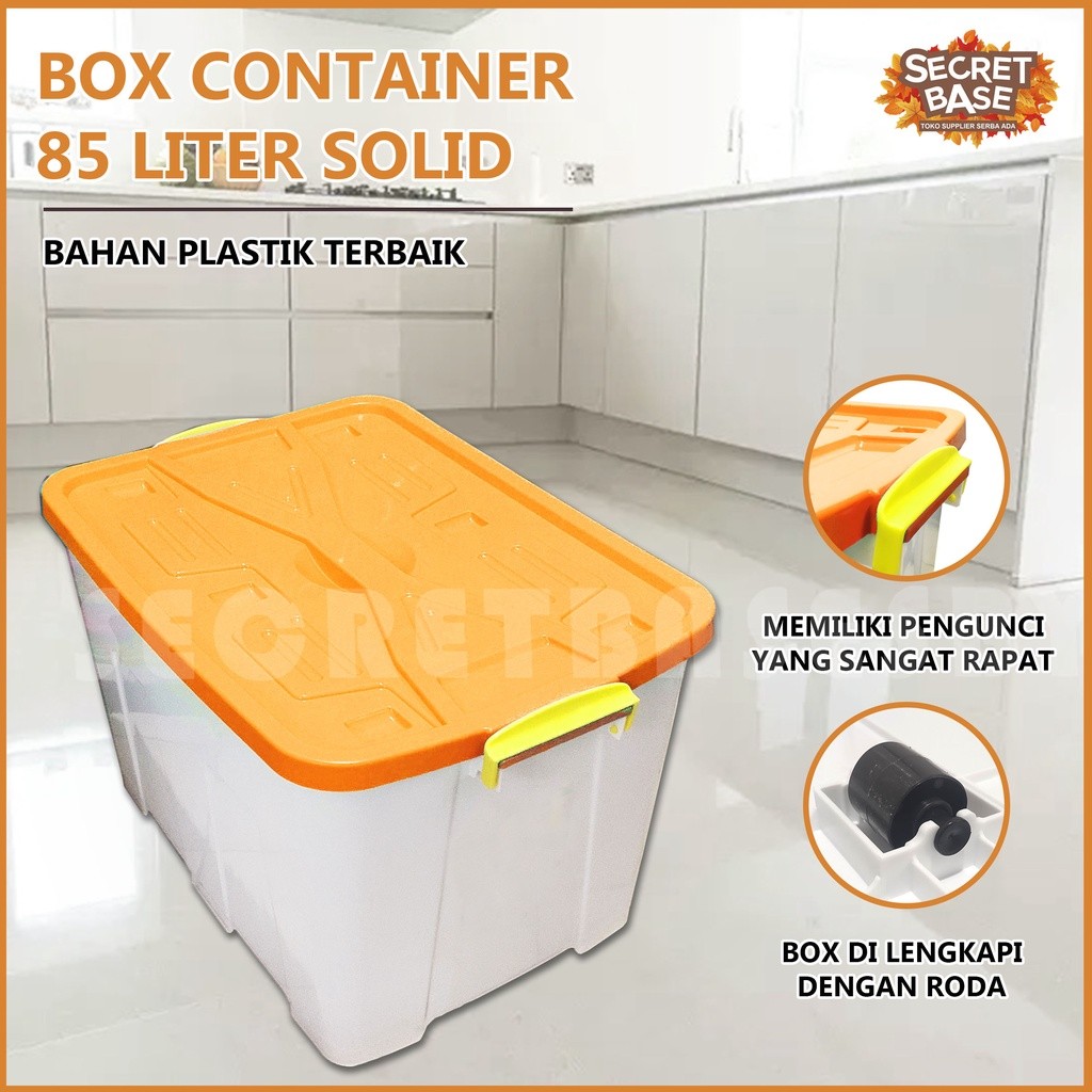 BOX CONTAINER 85 LITER + RODA - Kontainer Box Plastik / Container Box