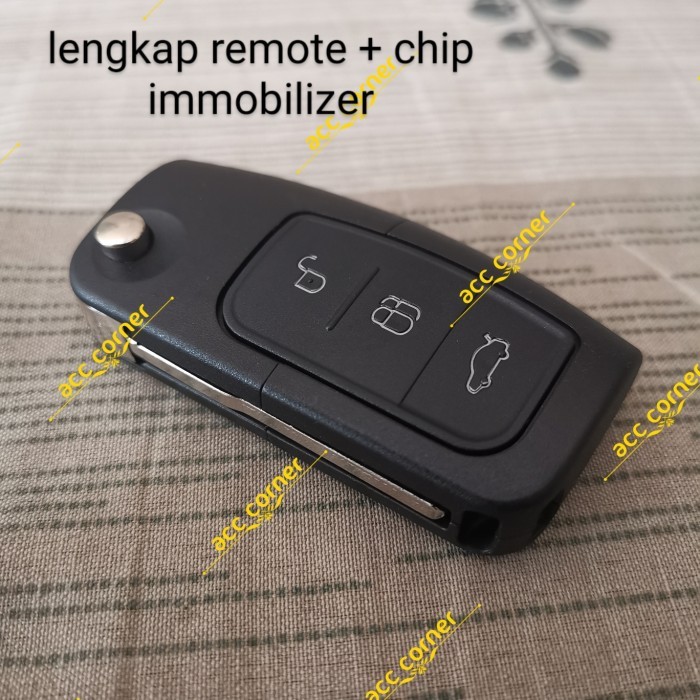 kunci remote ford fiesta lengkap remote plus chip transponder