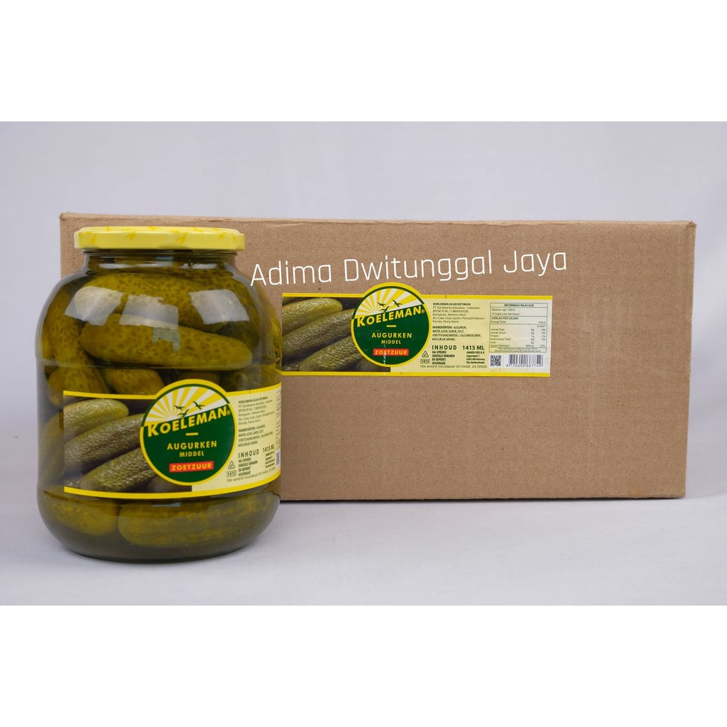 

Acar Mentimun / Dill Gerkins / Dill Gerkins Pickles Koeleman 6 x 1.415ml - Karton