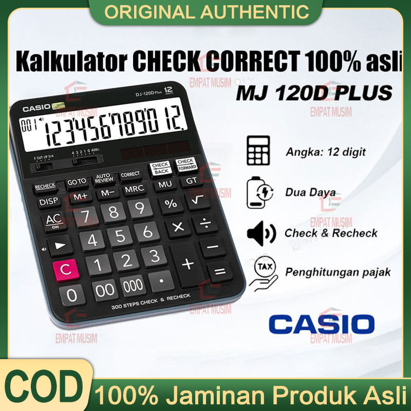 

CASIO Desktop Calculator /Kalkulator kerja Casio ilmiah MJ-120D PLUS/DJ-120D PLUS Kalkulator Casio Scientific Calculator Kalkulator Meja Check Correct 100% asli