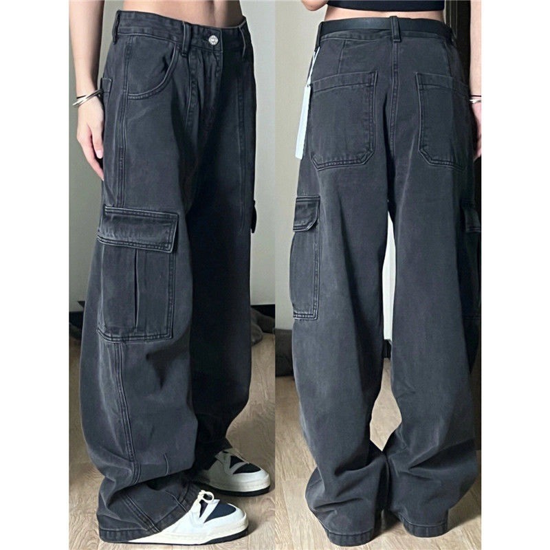 B1092 COD Jeans Celana Panjang Cargo Pant Polos Basic Modern Wanita Import Highwaist Loose Trousers 
