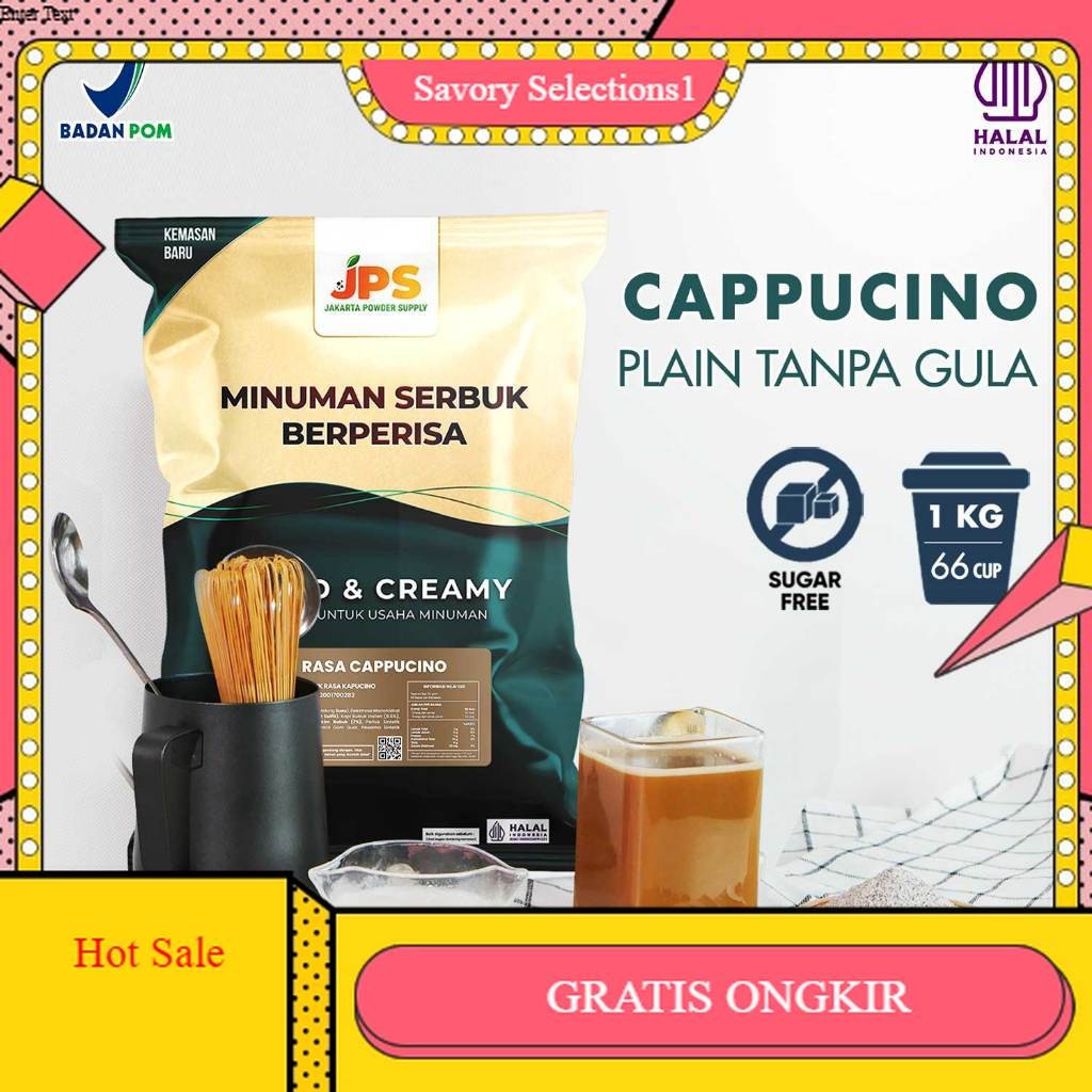 

【SAVORY】 SALE!! Powder Drink JPS Bubuk Minuman Rasa CAPPUCINO PLAIN 1Kg