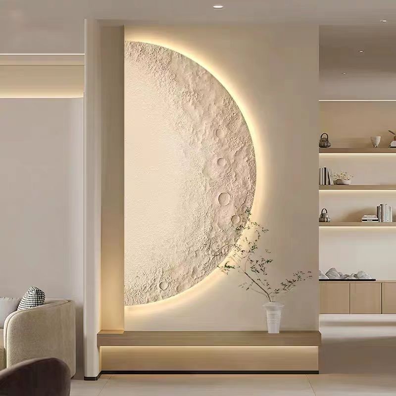 Norc Wabi Sabi Moon Wall Lamp Minimalist Porch Half-moon Hallway Wall Lights Art Background Leds Lam