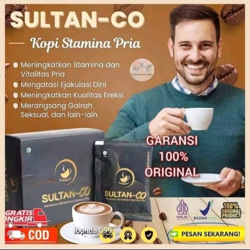 

Kopi Sultan Coffe 1 Box isi 10 Sachet Original ~ Monceer Coffe
