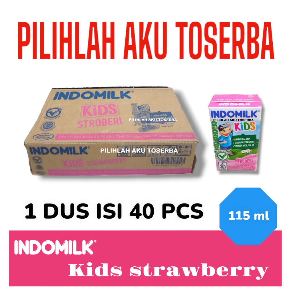 

Susu INDOMILK Kids STROBERI UHT - 115 ml (1 DUS ISI 40 pcs)