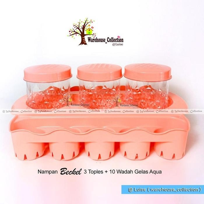 READY (AFL)Toples Calista Beckel isi 3 + Set Keranjang Air Isi 10 |Toples Kue Kering |Tempat Snack L