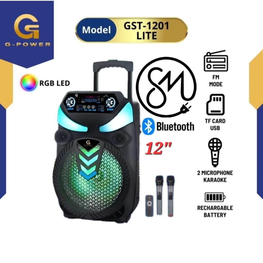 Speaker G-Power GST-1201 Lite 12 inch Portable Bluetooth Karaoke GST1201