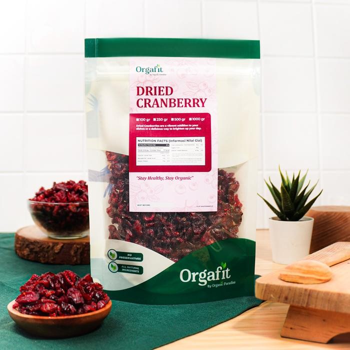

Sale Dried Cranberry 500 Gram / Buah Kranberri Kering 500 gram Import USA Organic Paradise - Spesifikasi Terlaris