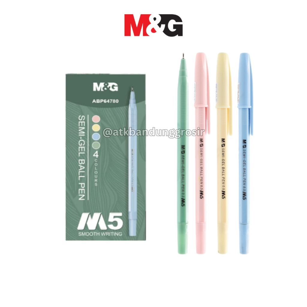 

Pulpen Semi Gel M&G #ABP64780 Ballpaint Semi Gel 0.5 mm Tinta Hitam Barrel Warna Pastel - SATUAN- SHSNP