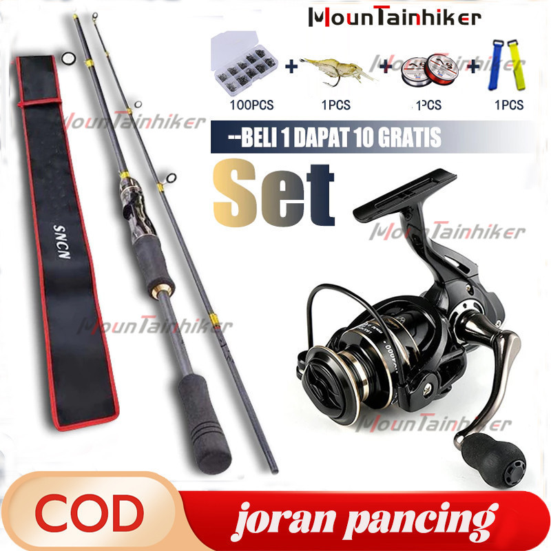 Joran Pancing Pancing Set 1.6M-2.7M EVA Handle Joran Bc Carbon Solid Joran Pancing Set Dengan Bahan 