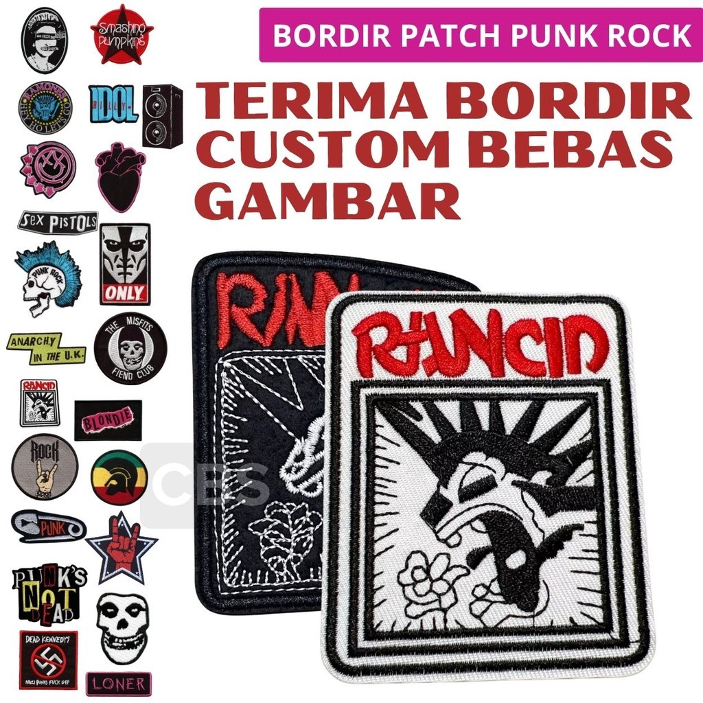 RANCID PATCH Bordir Logo Emblem/Bet Badge PUNK ROCK