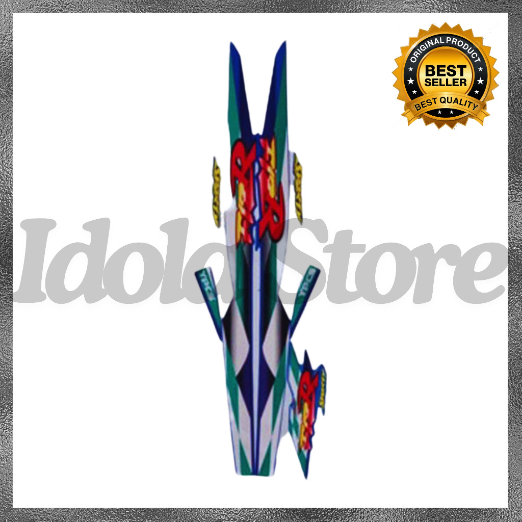 Stiker Striping Yamaha F1ZR 1998 Putih Hijau  List Body Stiker Standar F1ZR 1998 Terbaik