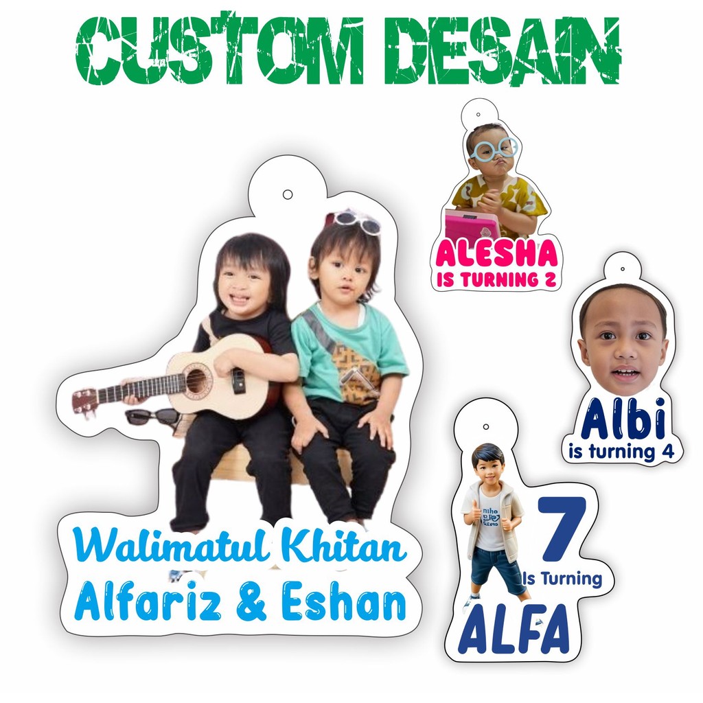 

Hang Tag Gambar Cetak Custom Nama dan Foto Ultah Isi 20 pcs Proses Cepat