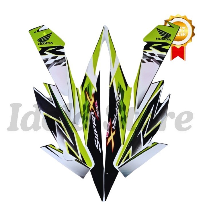 STIKER STRIPING HONDA SUPRA X 125 R 2010 HIJAU LIS BODY MOTOR HONDA SUPRA X 125 R 2010