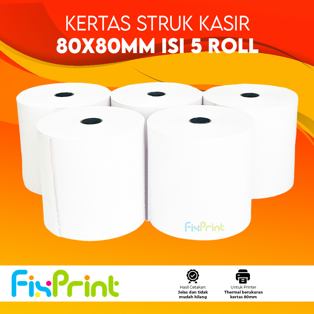 

Kertas Thermal Kasir 80x70mm 80x80mm Kertas Struk Continous Paper Roll 80x80mm 80x70mm New