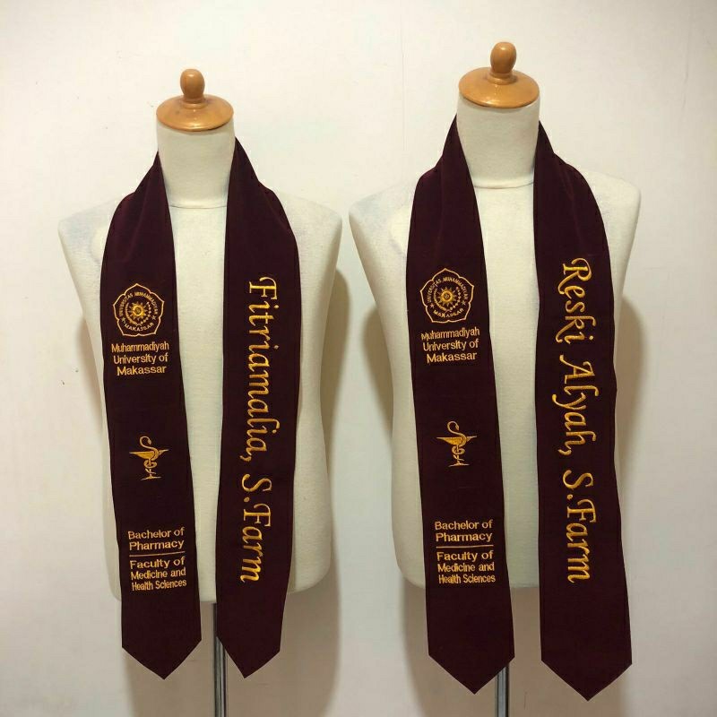 Selempang Wisuda [2 LAPIS] Selempang Wisuda Kalung Bordir Hitsbisa pesan satuan