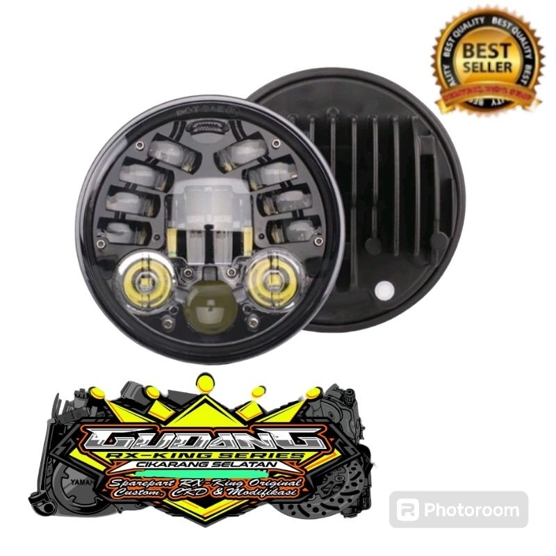 Lampu isi daymaker bulat refektor 7 inc motor mobil dotsae