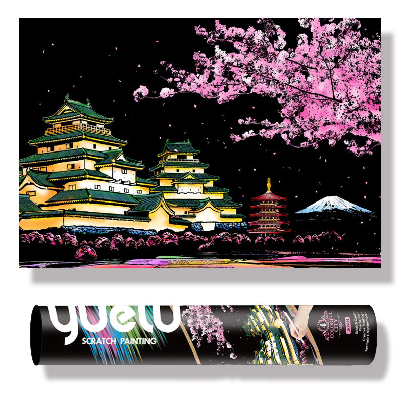 

75*52cm City Night View DIY Scratch Painting Set Adult Art Crafts Landscape Scraping Kits Home Decor. Painting Christmas gift