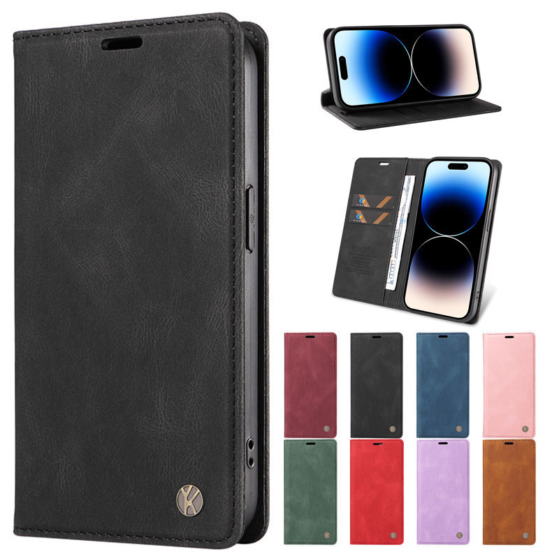 Matte Wallet Case for Huawei Mate 60 20 10 Y9 Y7 Y6 Y5 Prime 2018 Pro Plus Lite Leather Flip Cover M
