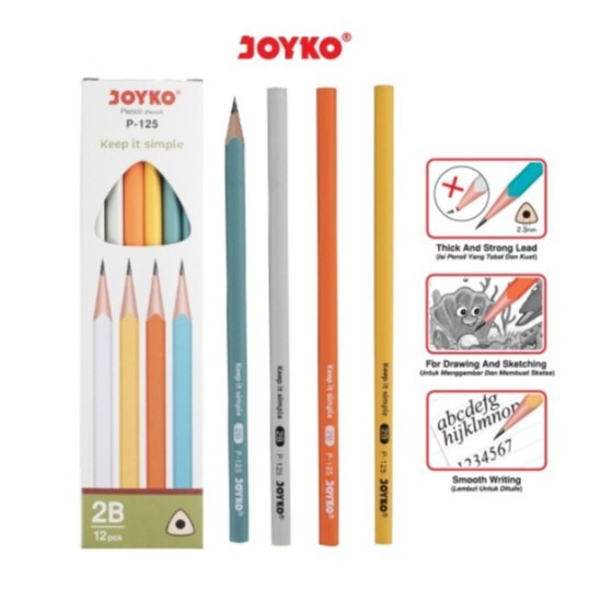 

( StaWolrd / DAPAT 1 LUSIN ) Pencil 2B Joyko P-125 Bagus Murah Berkualitas