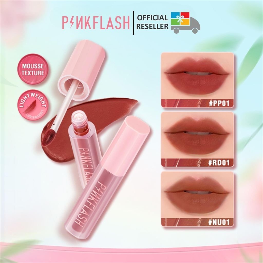 PINKFLASH Fuzzy-Soft Velvet Lip Clay Lipstik Lightweight Lip Matte