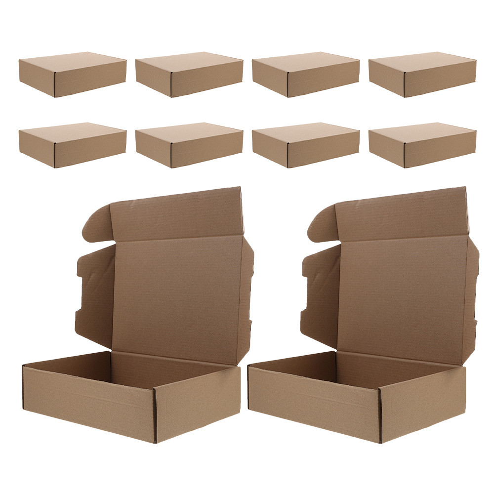 

10 Pcs Carton Shoe Boxes Shipping for Corrugated Cardboard Small Mailing Paper Moving Large