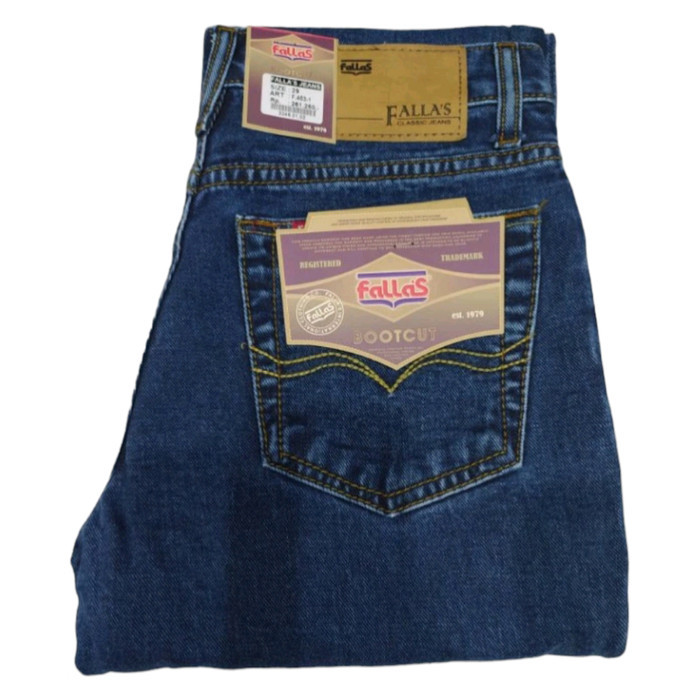 celana Jeans cutbray Fallas pria, size 27/32 - Biru Donker, 30