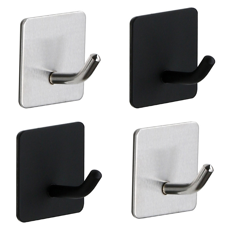 

Self Adhesive Wall Hook Coat Rack Key Holder Towel Hooks Bedroom Stainless Steel Clothes Rack Kitchen Bathroom Accessories