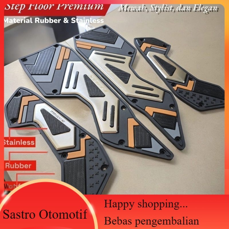 Karpet Motor Nmax 155 2020-2024 Rubber Stainless alas pijakan kaki motor nmax 155 2020-2024