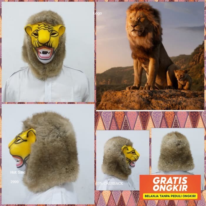 Topeng Singa Anak Dewasa /Topeng Harimau Macan