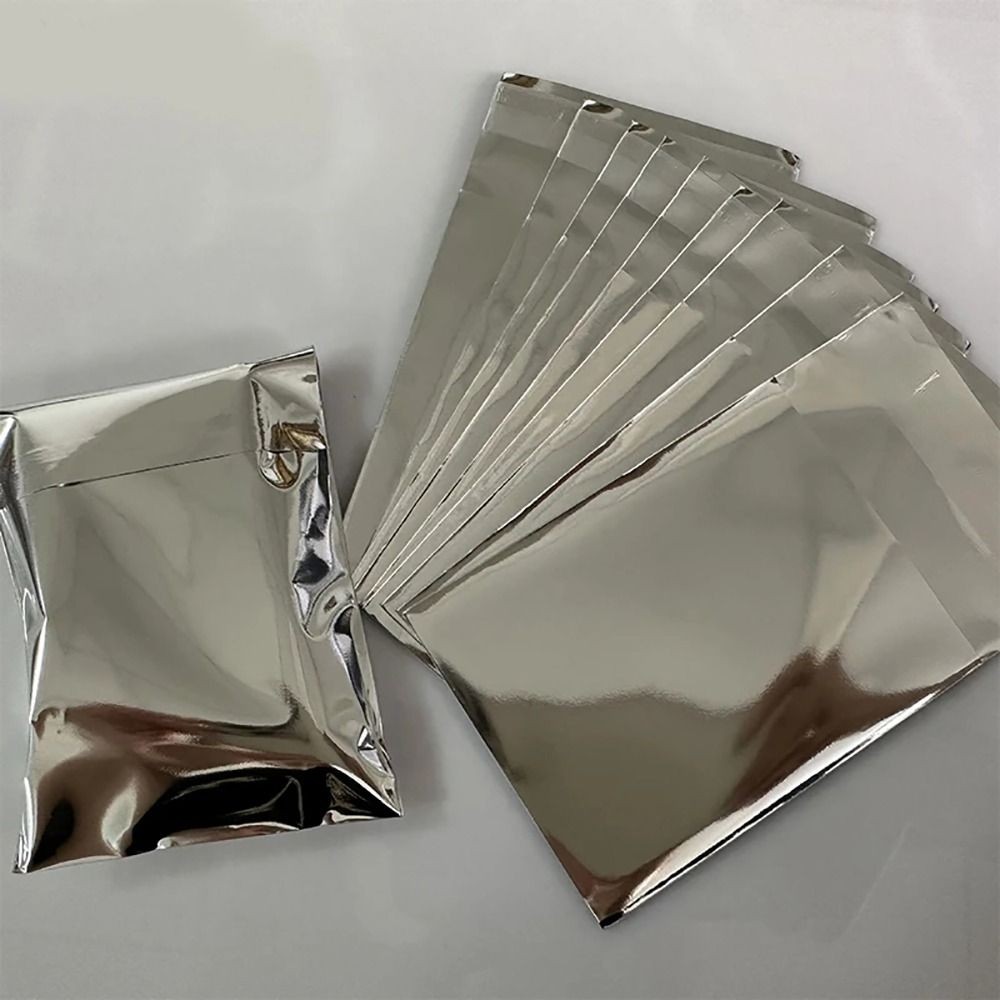 

200Pcs Gifts Package Self Adhesive Bags Cookie Candy Packaging Aluminum Foil Small Seal Bag Silver 7x9cm Storage Bags