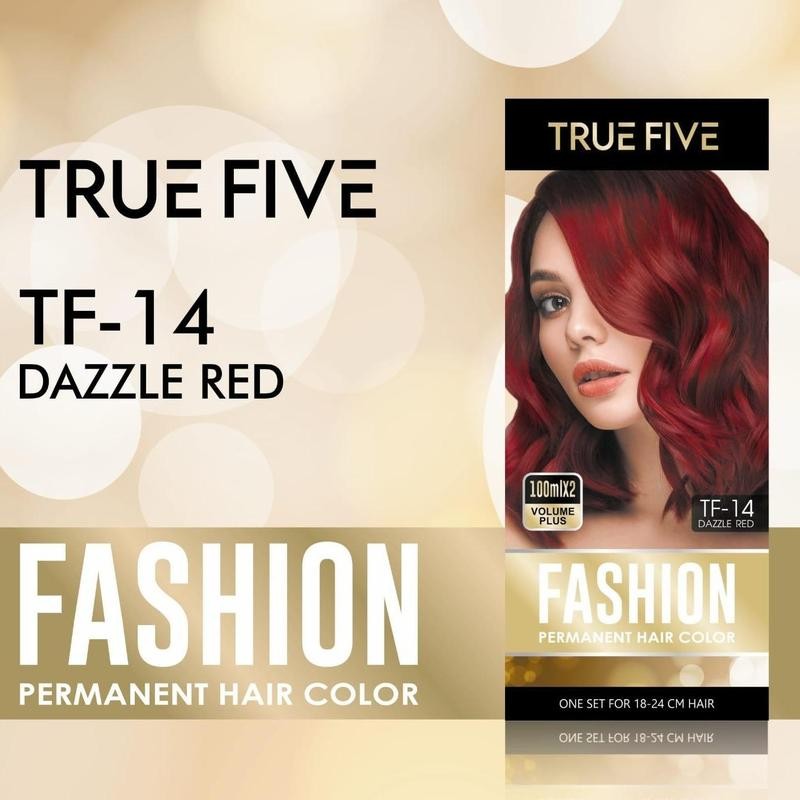 TRUE FIVE Hair Color Fashion Permanent- Semir Rambut 2x 100ml Bleaching, Ash Grey, Ash Brown Pewarna