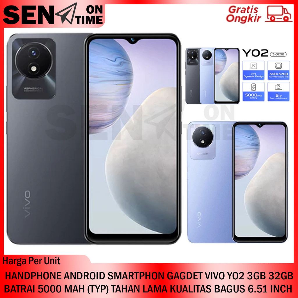 New Hp Handphone Android Smartphon Gagdet Vivo Terbaru Hand Phone Hanphone Vivo Y02 3gb 32gb Battery