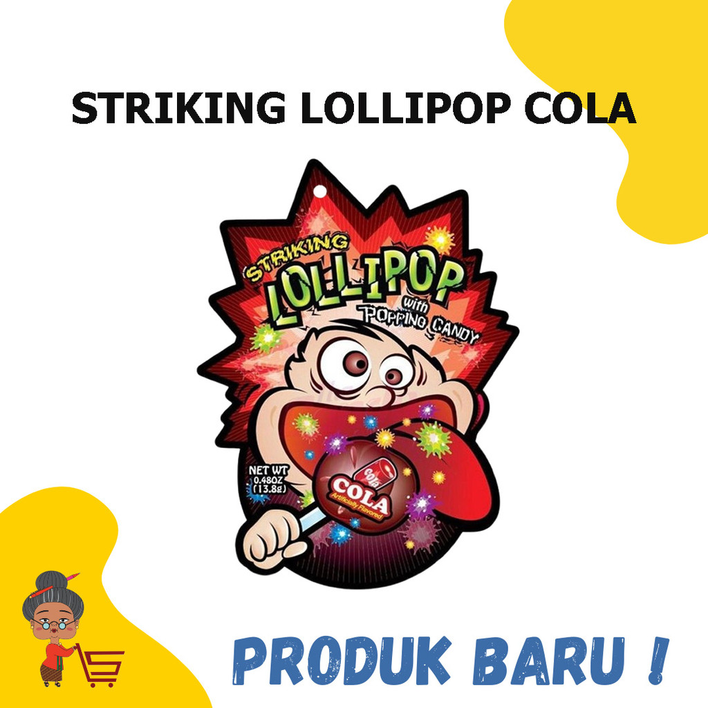 STRIKING LOLLIPOP WITH POPPING CANDY COLA 13.8GR / STRIKING LOLLIPOP COLA / STRIKING LOLLIPOP