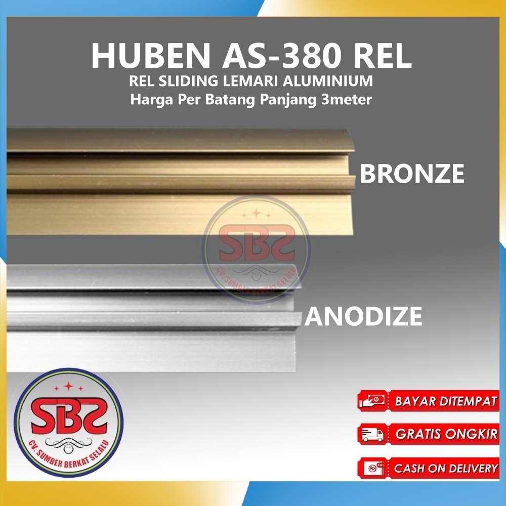 HUBEN AS-380 Rel Pintu Lemari Geser - Sliding Huben AS-380