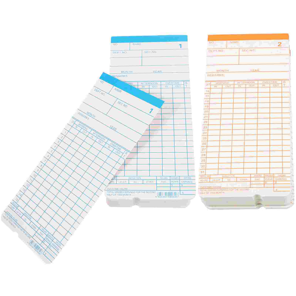 

Attendance Punch Card Office Supplies Cards Paper Supply Double-sided Papers Clock