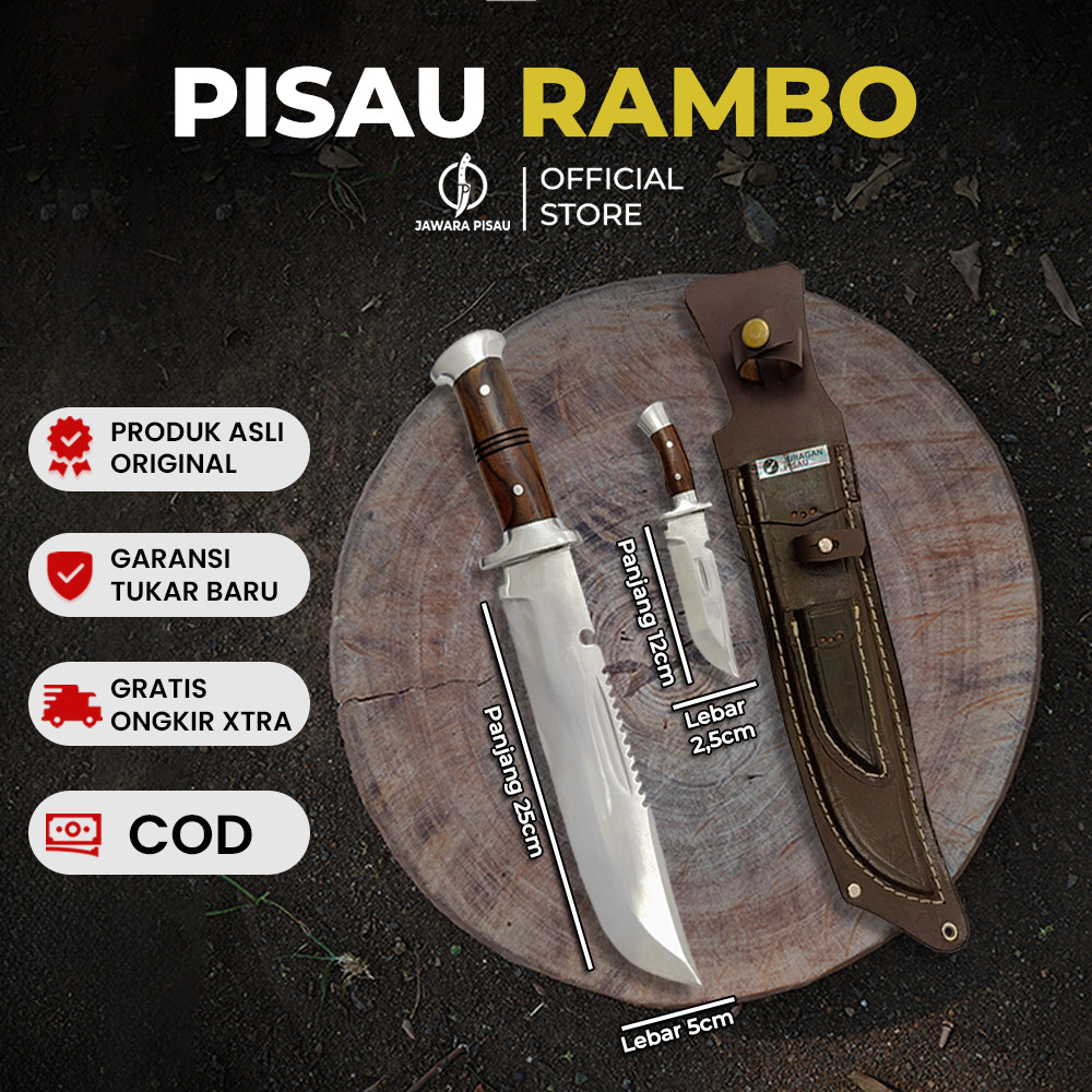 Jawara Pisau | Pisau Rambo Anak Set | Pisau Camping Survival