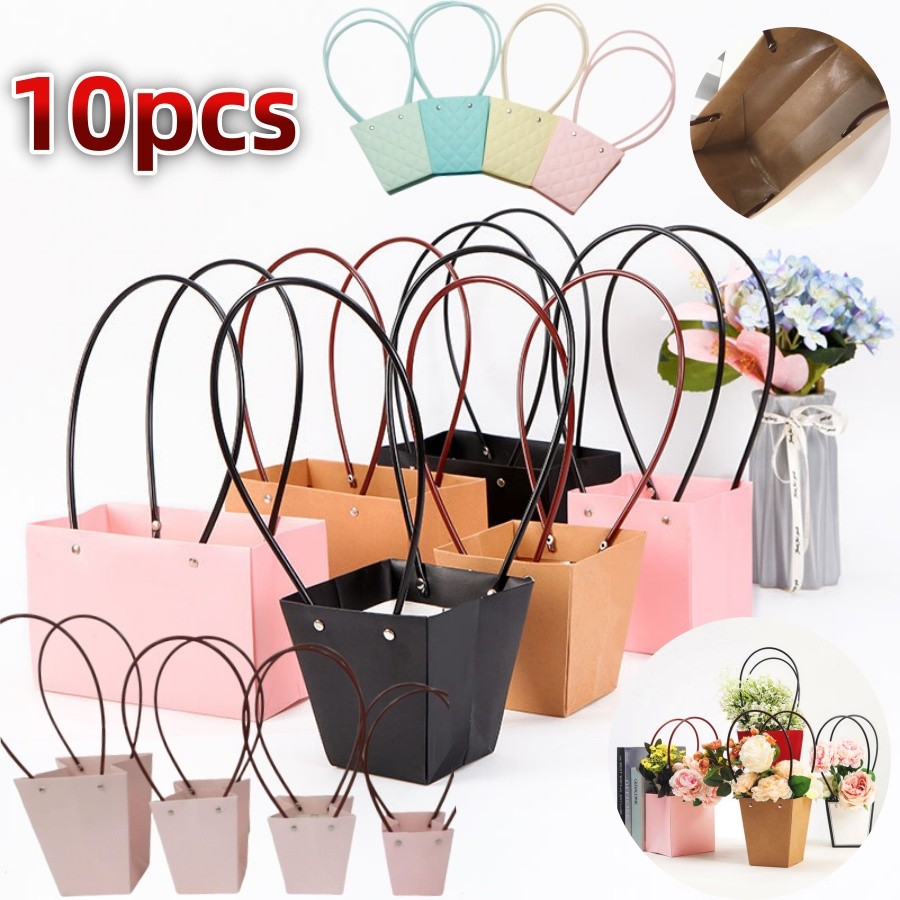 

10pcs Flower Packaging DIY Flower Arrangement Materials Waterproof Flower Box Birthday Party Christmas Halloween Gift Bag