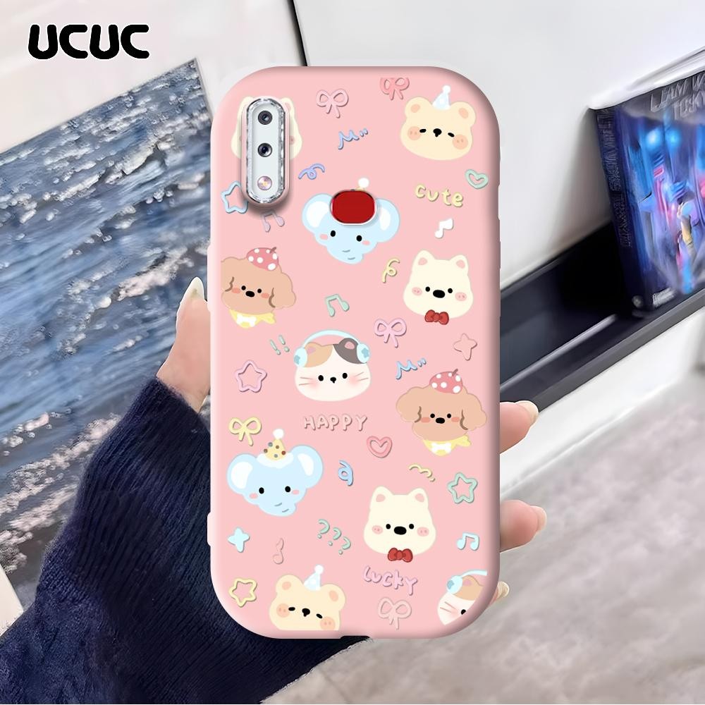 UCUC Compitable With Samsung A10S New Original Cartoon Design Silver Edge Lens Fatty Soft Liquid Sil