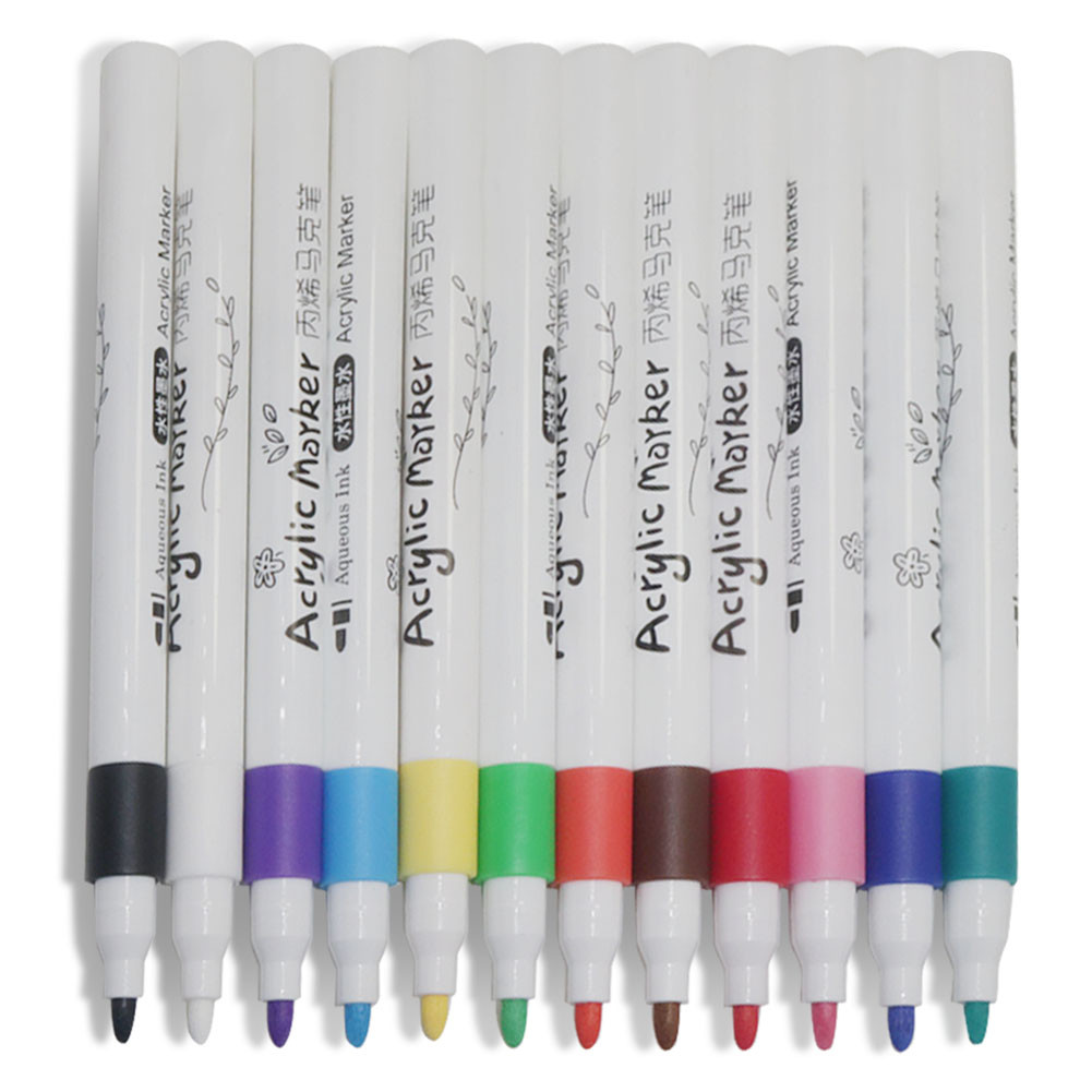 

12 Pcs Children's water-based acrylic marker pen Soft tipped colored pen for art painting Waterproof Graffiti Pen Set marker pen