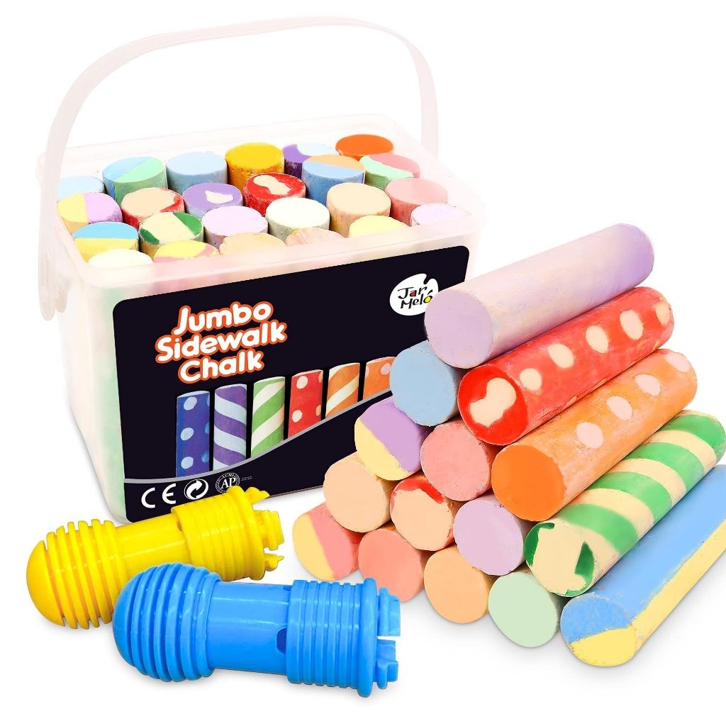 

JARMELO Jumbo Sidewalk Chalk 15 24 Colors Washable Kapur Besar Dengan Pegangan Nontoxic Colours Mainan Aktivitas Mewarnai Anak Joan Miro Jar Melo
