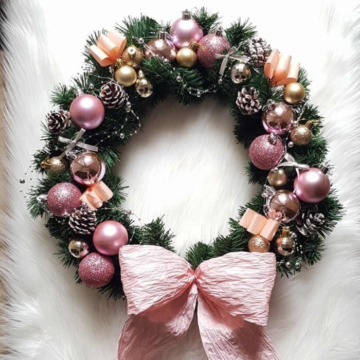 

Christmas wreath pink