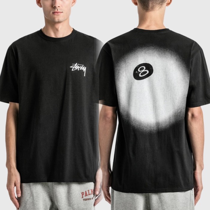 Kaos Oversize STUSSY 8 Ball Fade Black Tshirt