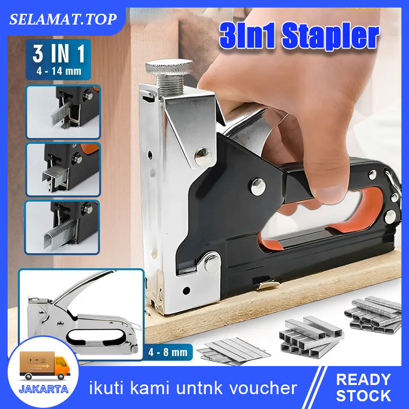 

Gratis 600 paku 3 In 1 Pistol Kuku Pistol Stapler Konstruksi Konstruksi Furnitur DIY Pelapis Pelapis Pistol Stapler Multifungsi Pistol Stapler Dekorasi Rumah Alat Pertukangan